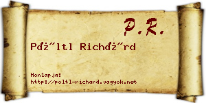 Pöltl Richárd névjegykártya